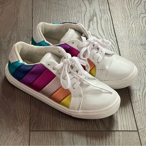 Kurt Geiger London Girls Size 3 Lane Love Metallic Rainbow Sneakers